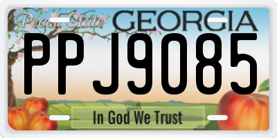 GA license plate PPJ9085