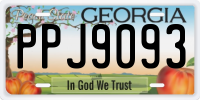 GA license plate PPJ9093