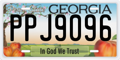 GA license plate PPJ9096