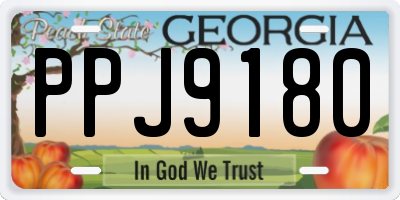 GA license plate PPJ9180