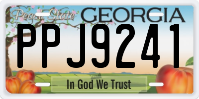 GA license plate PPJ9241