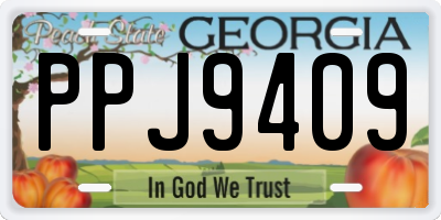 GA license plate PPJ9409