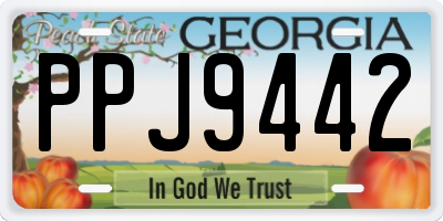 GA license plate PPJ9442