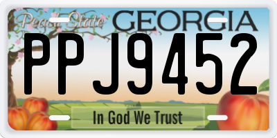 GA license plate PPJ9452