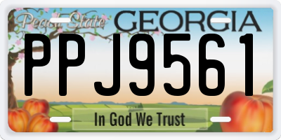 GA license plate PPJ9561