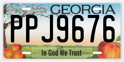 GA license plate PPJ9676