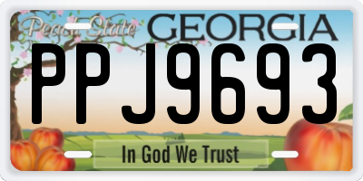GA license plate PPJ9693