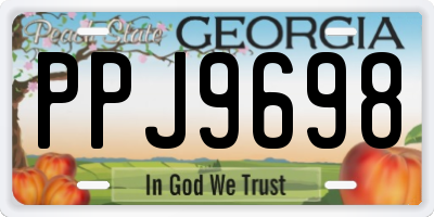 GA license plate PPJ9698