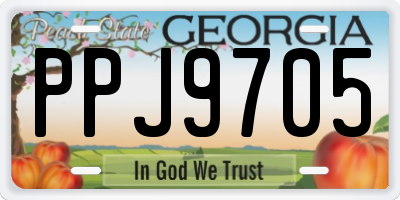 GA license plate PPJ9705