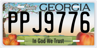 GA license plate PPJ9776