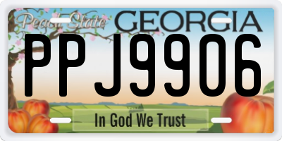 GA license plate PPJ9906