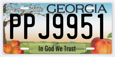 GA license plate PPJ9951