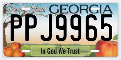GA license plate PPJ9965
