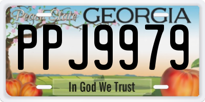 GA license plate PPJ9979