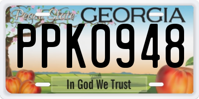 GA license plate PPK0948