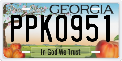 GA license plate PPK0951