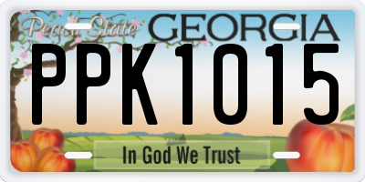 GA license plate PPK1015