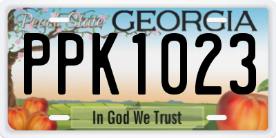GA license plate PPK1023
