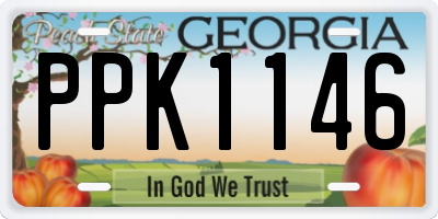GA license plate PPK1146