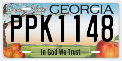 GA license plate PPK1148