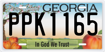 GA license plate PPK1165