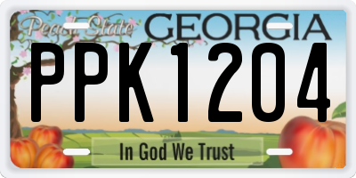 GA license plate PPK1204