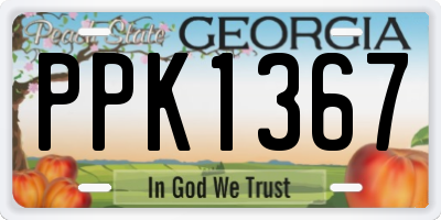 GA license plate PPK1367