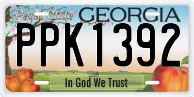 GA license plate PPK1392
