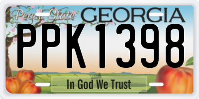 GA license plate PPK1398