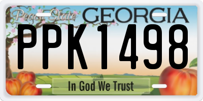 GA license plate PPK1498