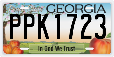 GA license plate PPK1723