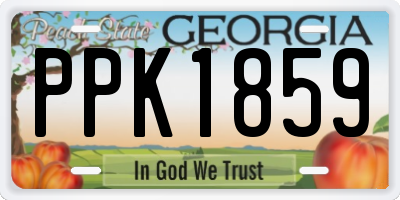 GA license plate PPK1859