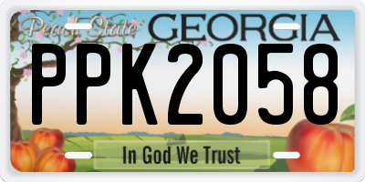 GA license plate PPK2058