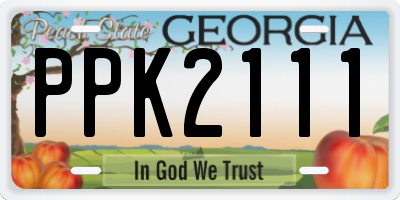 GA license plate PPK2111