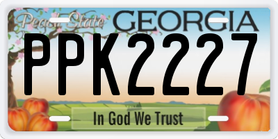 GA license plate PPK2227