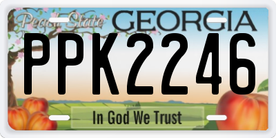 GA license plate PPK2246