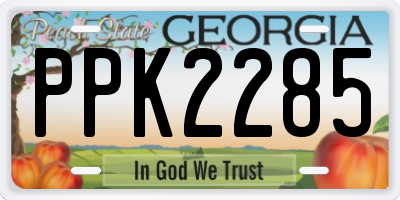 GA license plate PPK2285