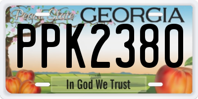 GA license plate PPK2380