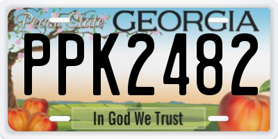 GA license plate PPK2482