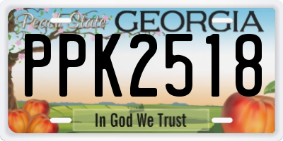 GA license plate PPK2518
