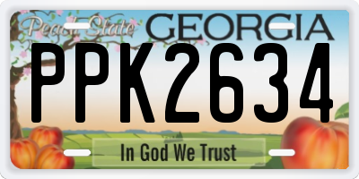 GA license plate PPK2634