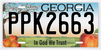 GA license plate PPK2663