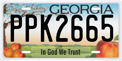 GA license plate PPK2665