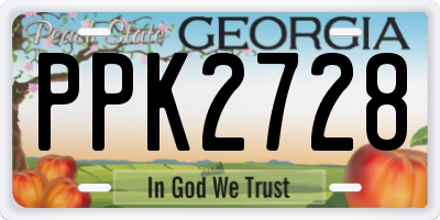 GA license plate PPK2728