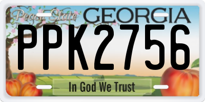 GA license plate PPK2756