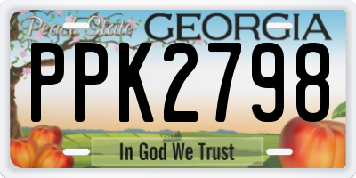 GA license plate PPK2798