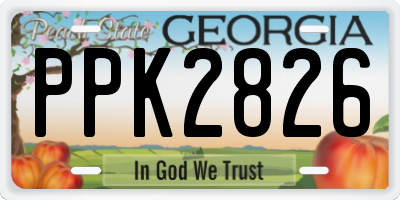 GA license plate PPK2826