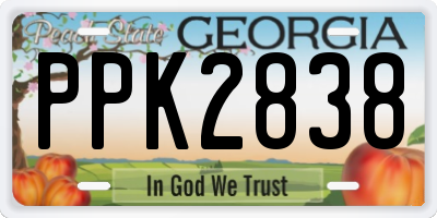 GA license plate PPK2838