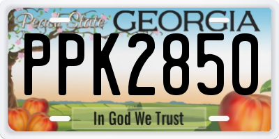 GA license plate PPK2850