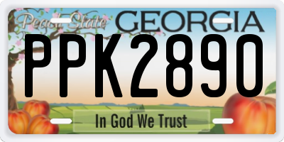 GA license plate PPK2890